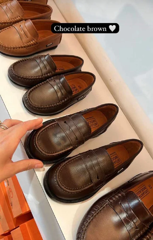 Atlanta Brown Pebbled College Penny Loafer