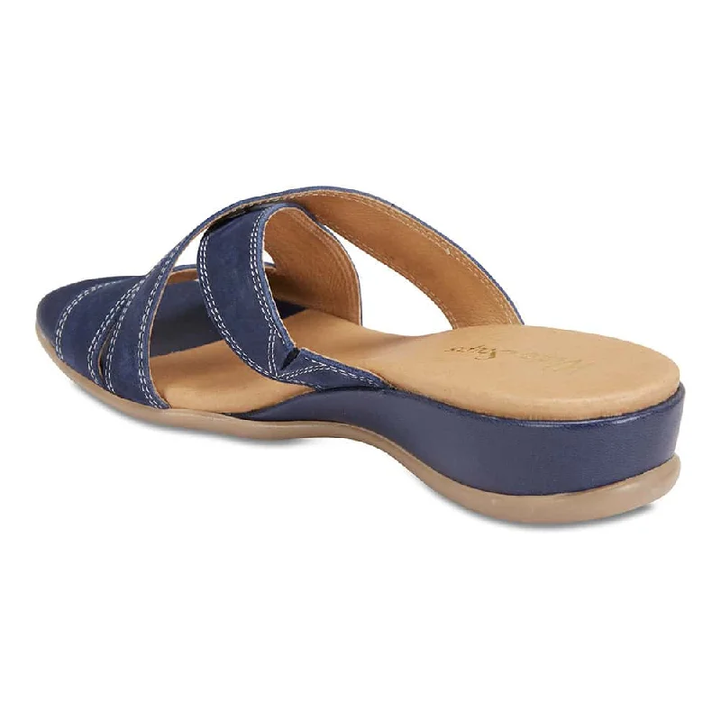 Caddy Sandal in Navy Nubuck