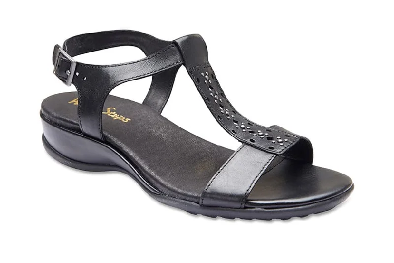 Cairo Sandal in Black Leather