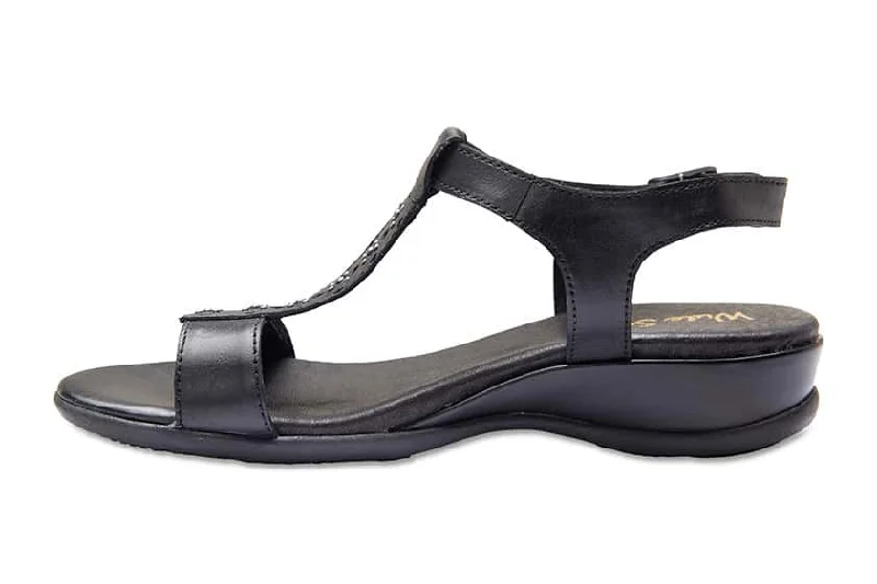 Cairo Sandal in Black Leather