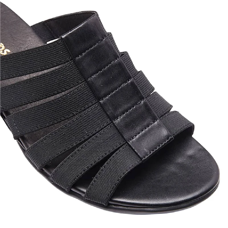 Canal Sandal in Black Leather