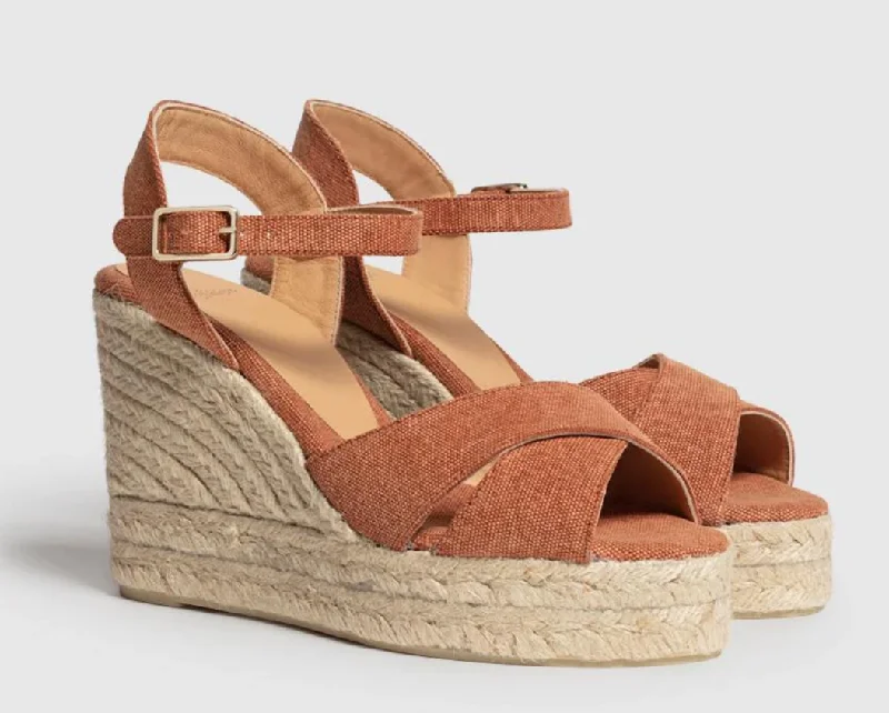 Castaner Blaudell 8ED Cuero Wedge Espadrilles