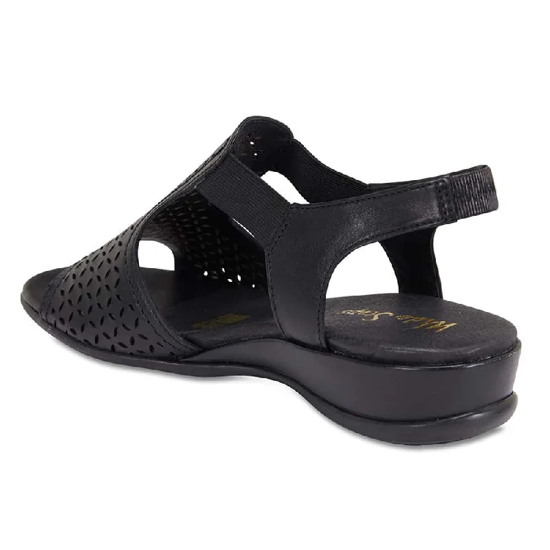 Champion Sandal in Black Leather