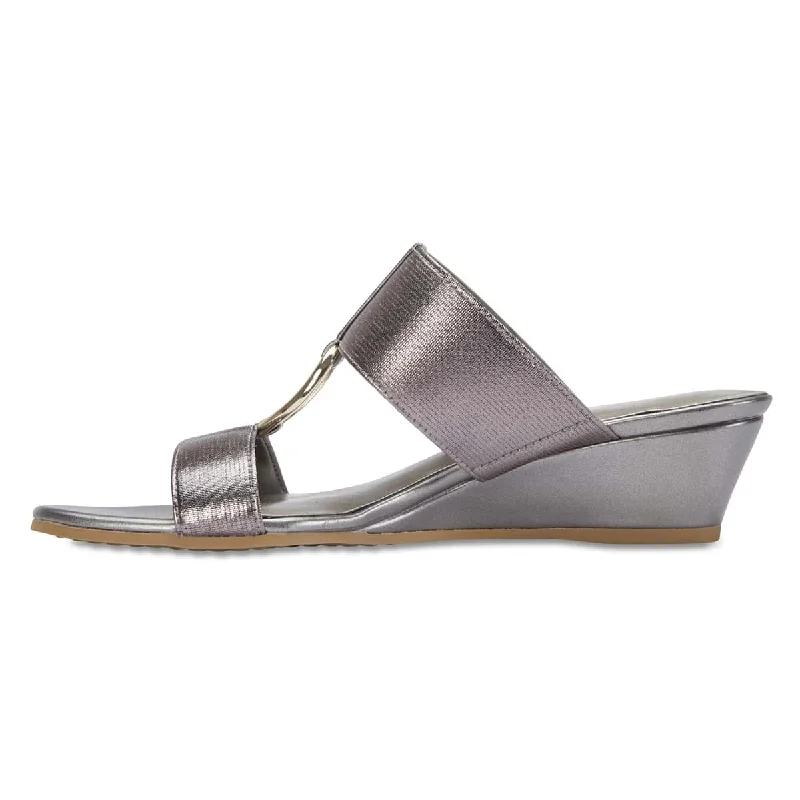 Claire Heel in Pewter Fabric