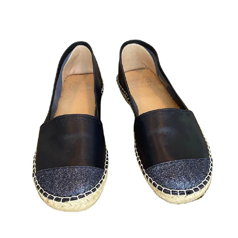 Classic Espadrille in Navy Glitter