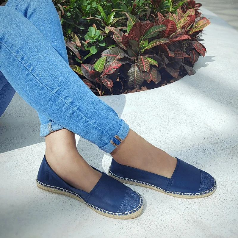 Classic Espadrille in Navy Glitter