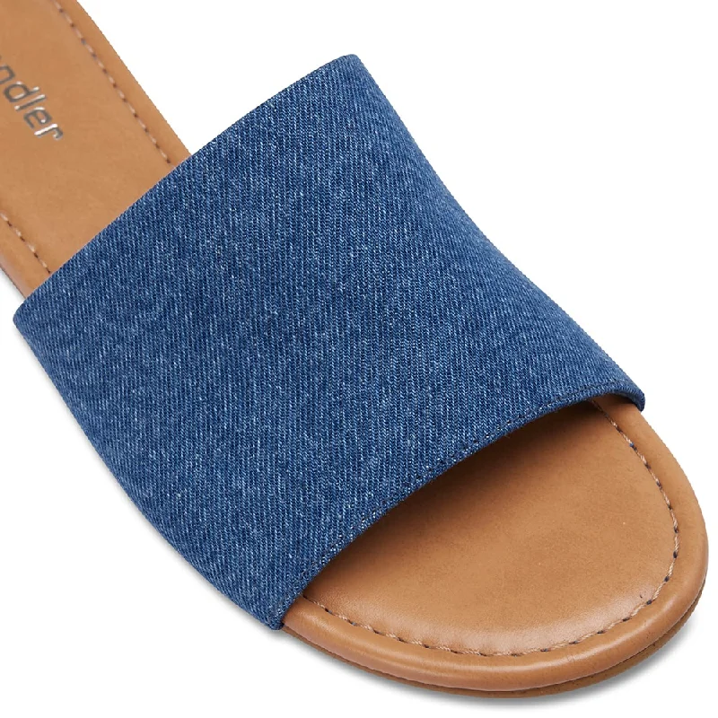 Dana Slide in Denim Fabric