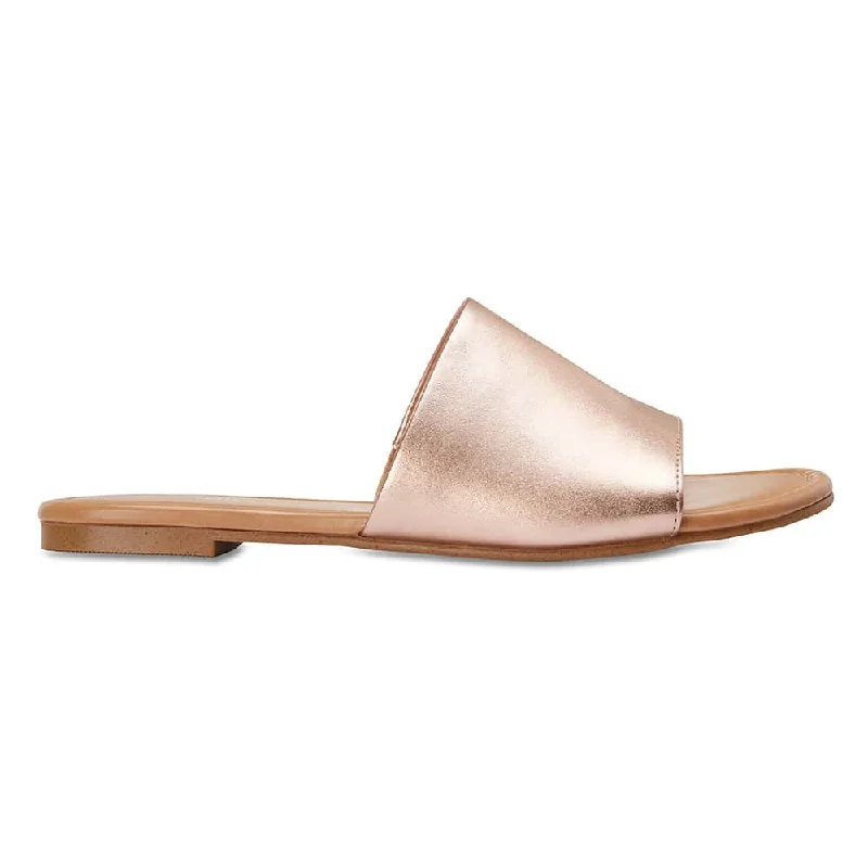 Dana Slide in Rose Gold Leather