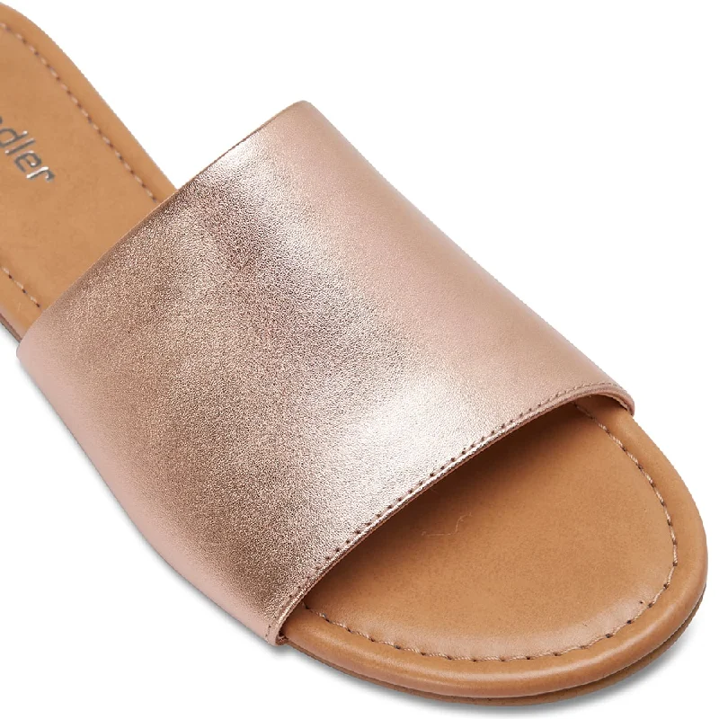 Dana Slide in Rose Gold Leather