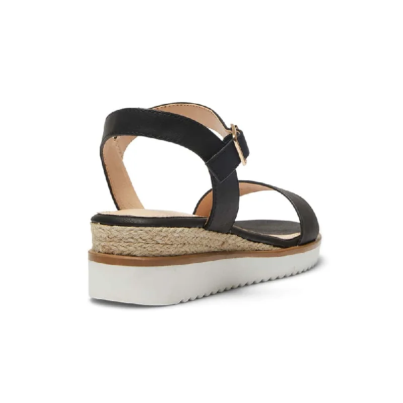 Darcy Espadrille in Black Smooth