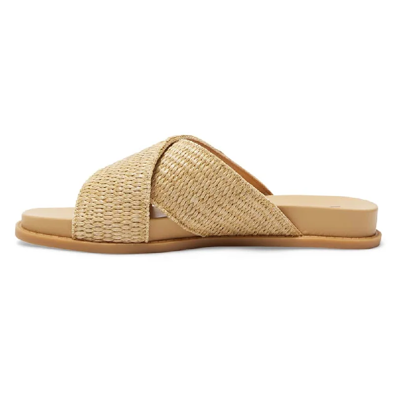 Dayna Slide in Tan Raffia