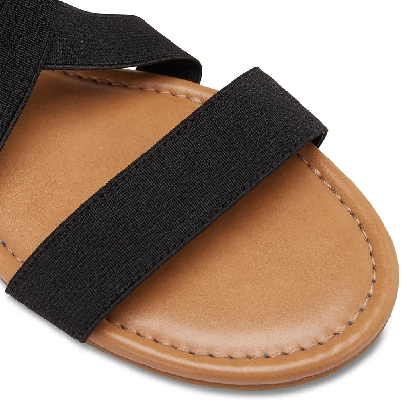 Decoy Sandal in Black Fabric