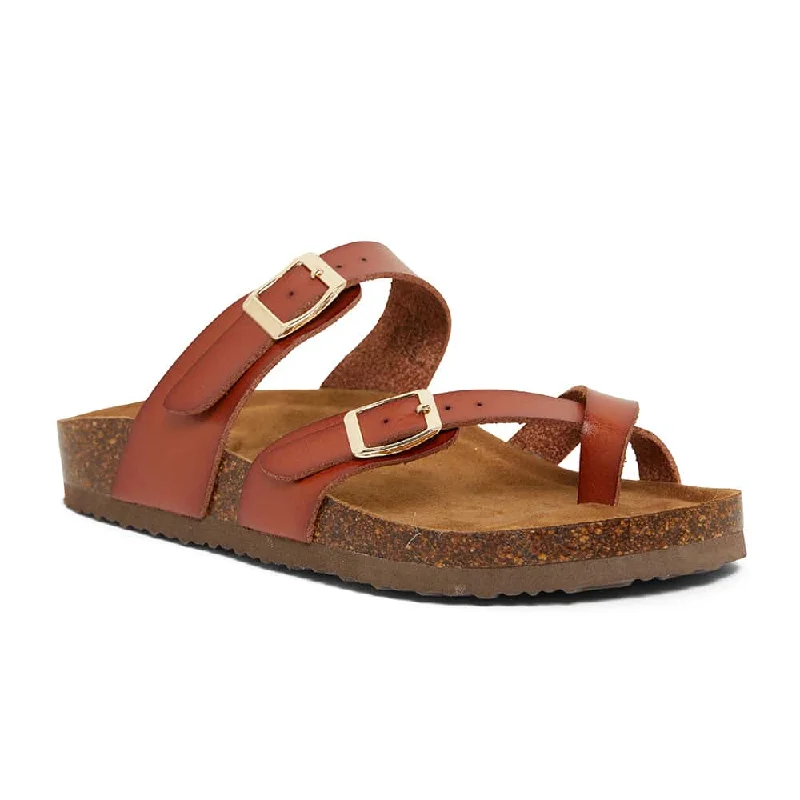 Deva Sandal in Cognac Smooth