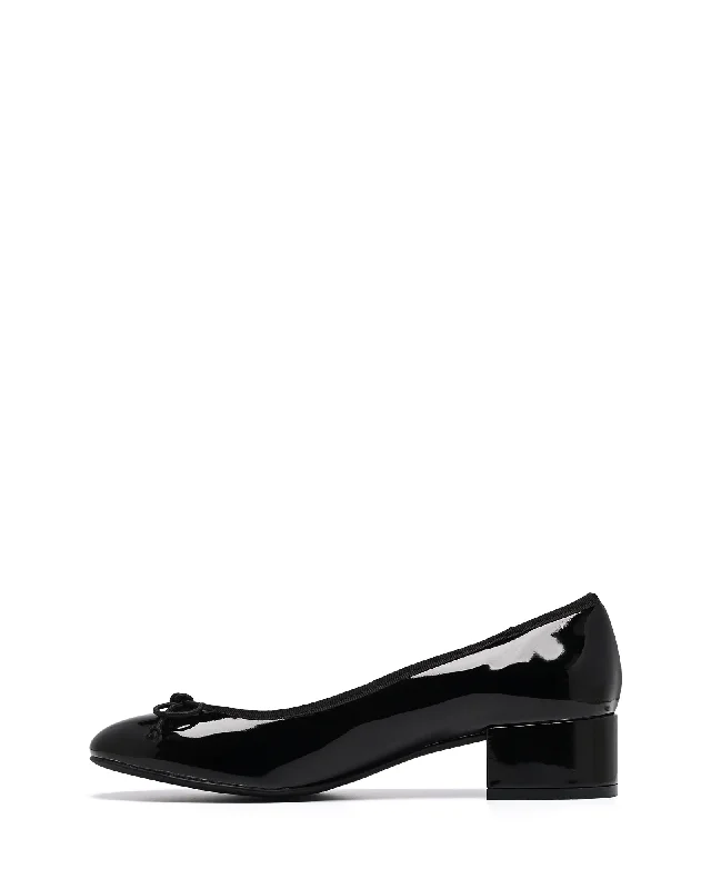 Diana Ballet Heel Black Patent