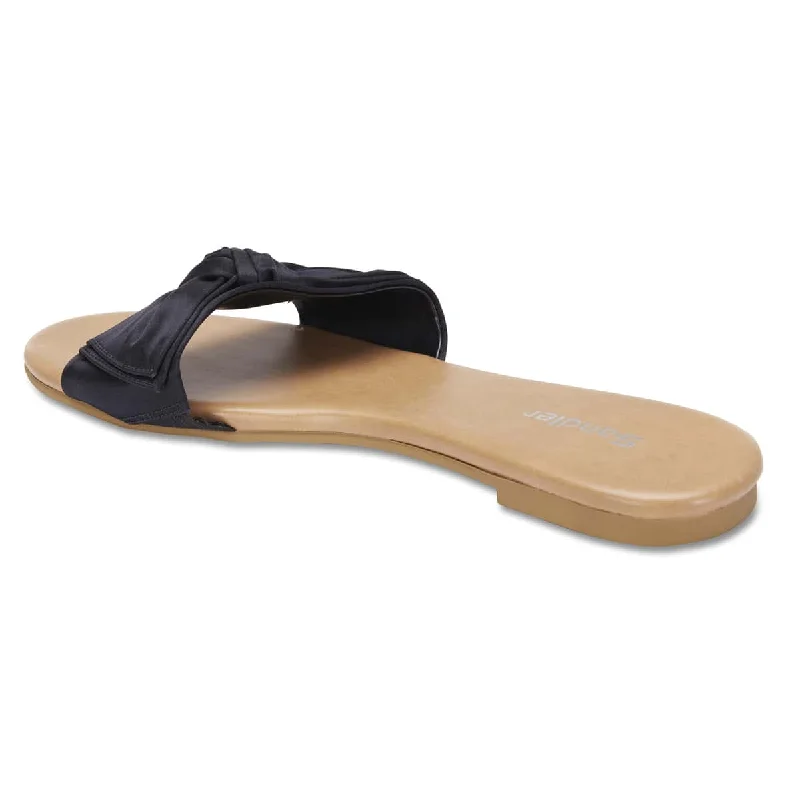 Dove Slide in Black Fabric