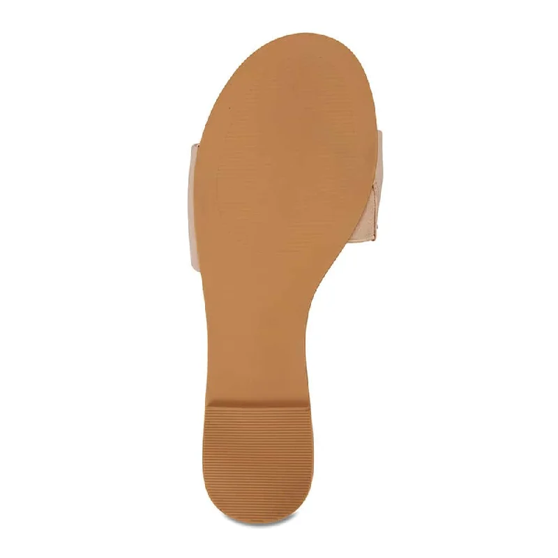 Dove Slide in Nude Leather