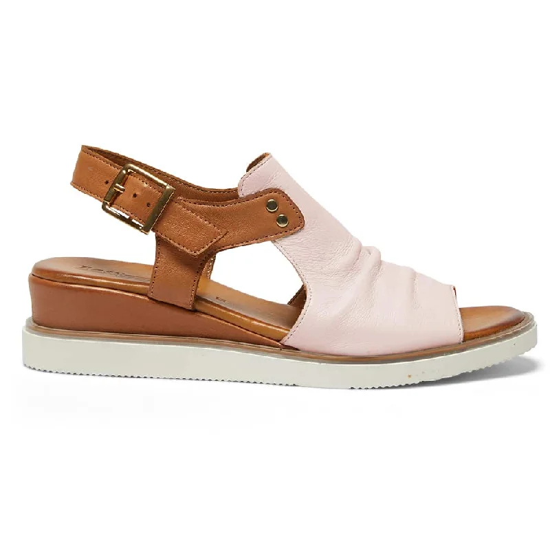 Dusk Heel in Blush And Tan Leather