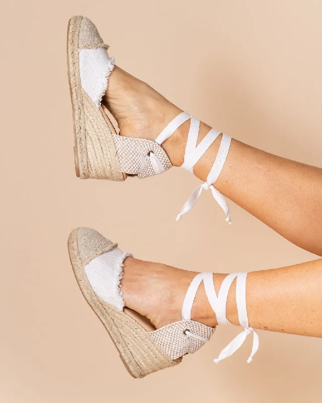 Elle Cap Toe Lace Up Espadrille