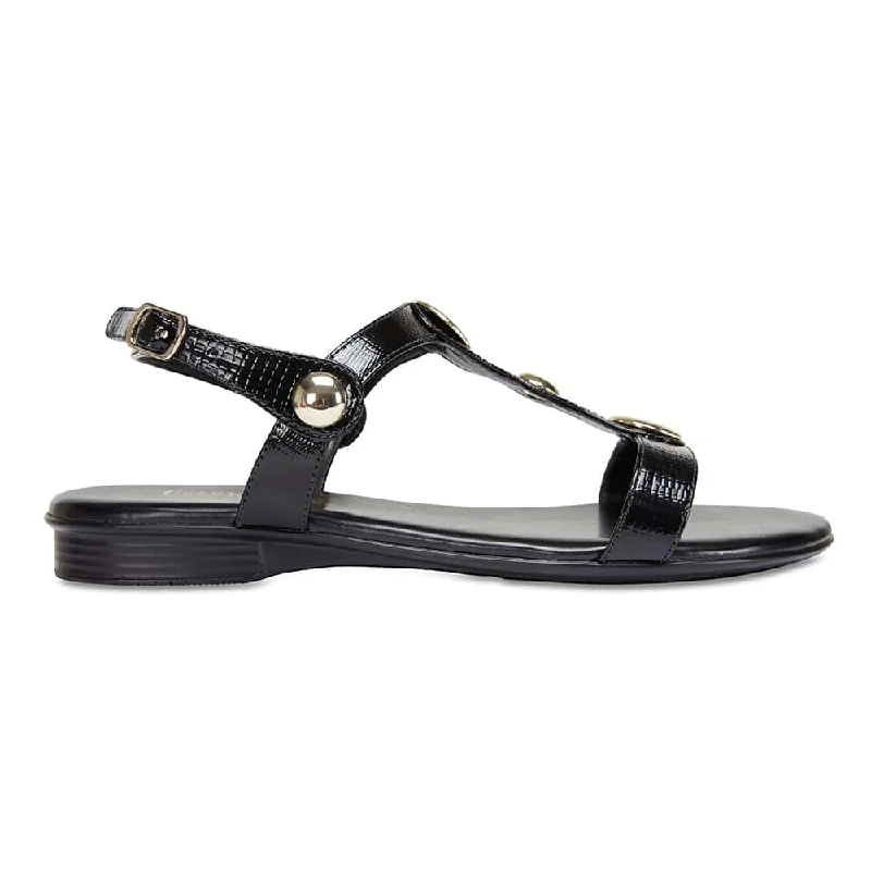 Fiasco Sandal in Black Leather