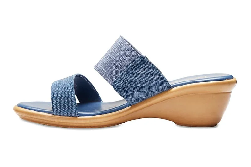 Horizon Heel in Denim Leather