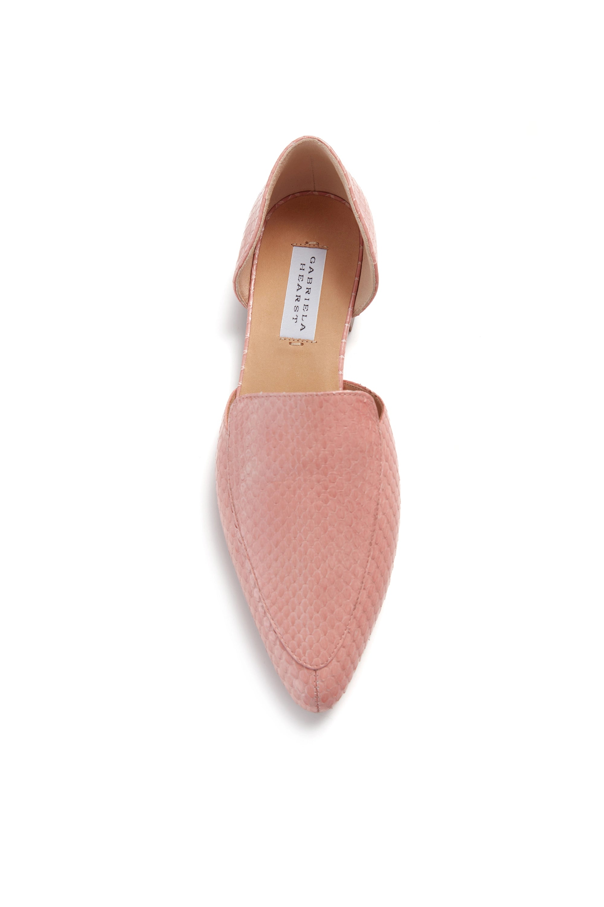 Jax Flat Shoe in Light Pink Snakeskin