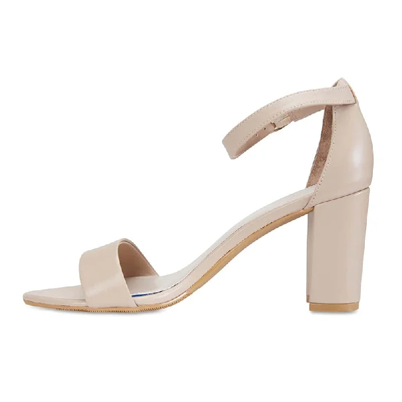 Jessica Heel in Nude Leather