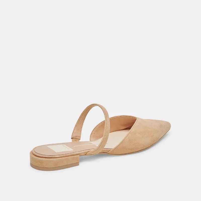 KANIKA WIDE FLATS TAN SUEDE