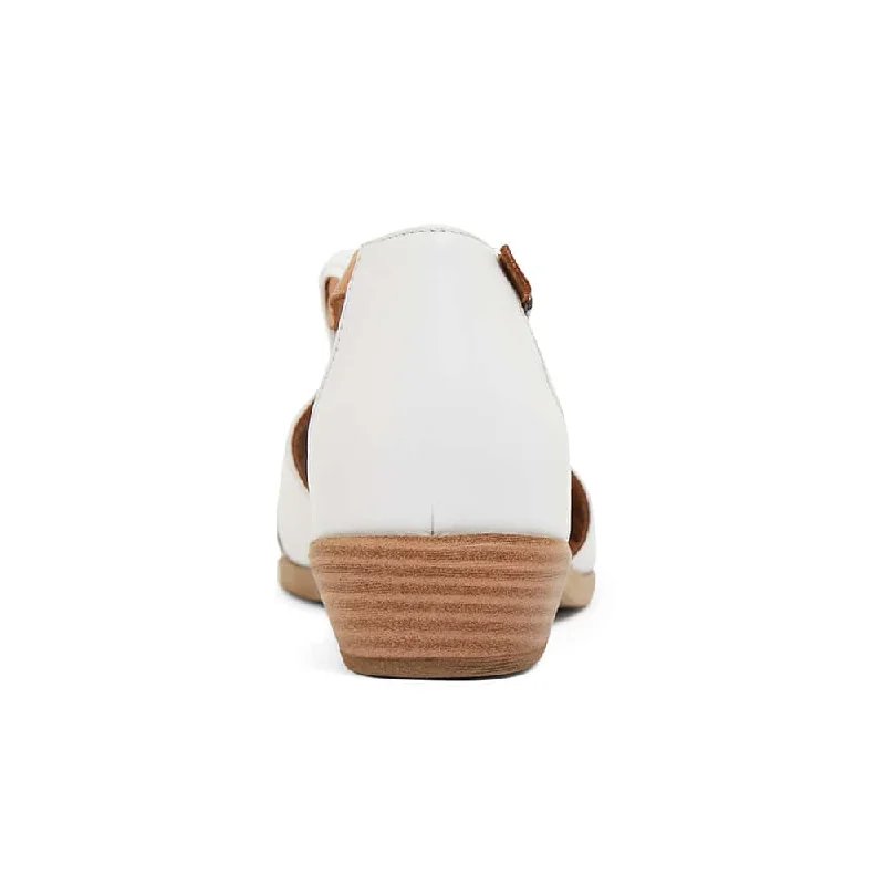 Laguna Sandal in White And Cognac Leather