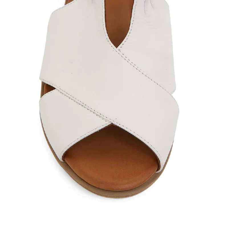 Laguna Sandal in White And Cognac Leather