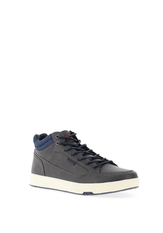 Tommy Bowe Matfield Hi Top Side Zip Trainers, Dark Grey