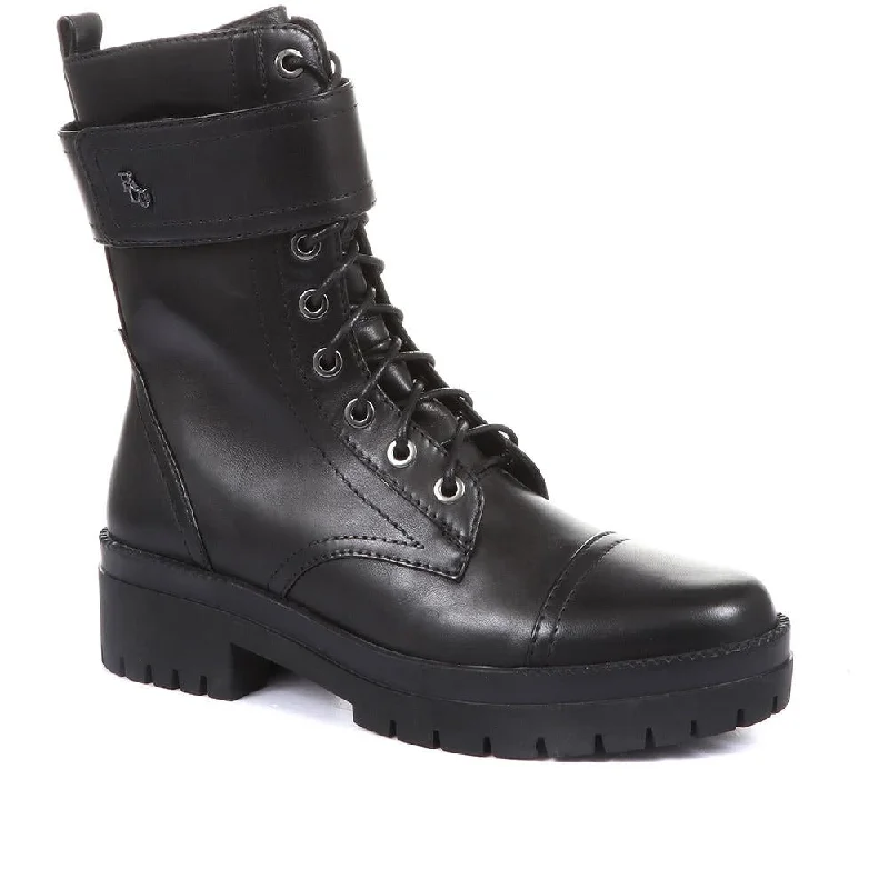 Olga-07 Leather Biker Boots - SINO34500 / 320 491