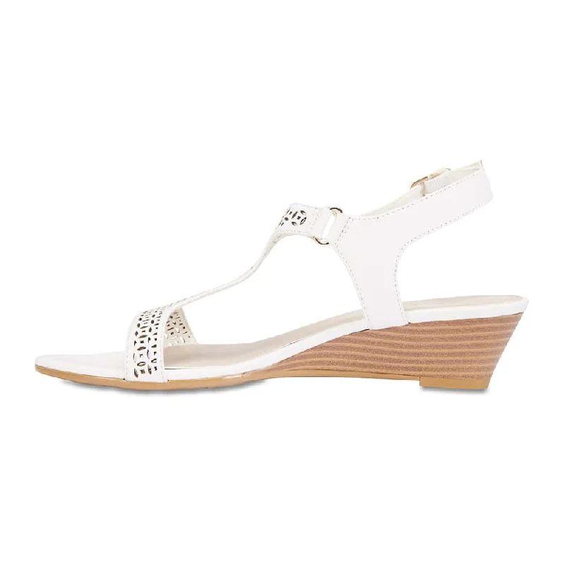 Quota Heel in White Leather