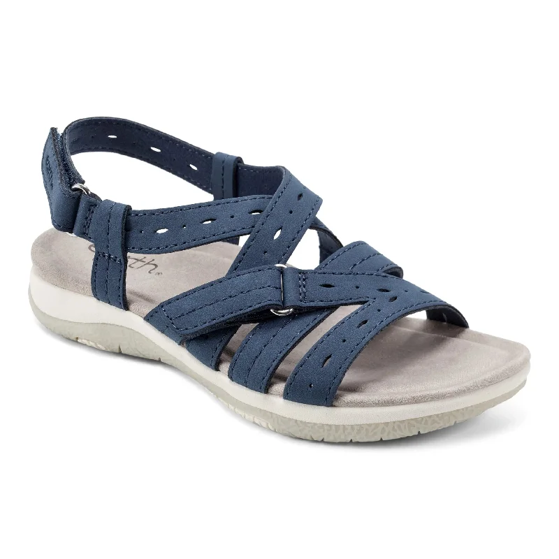 Samsin Round Toe Strappy Casual Flat Sandals