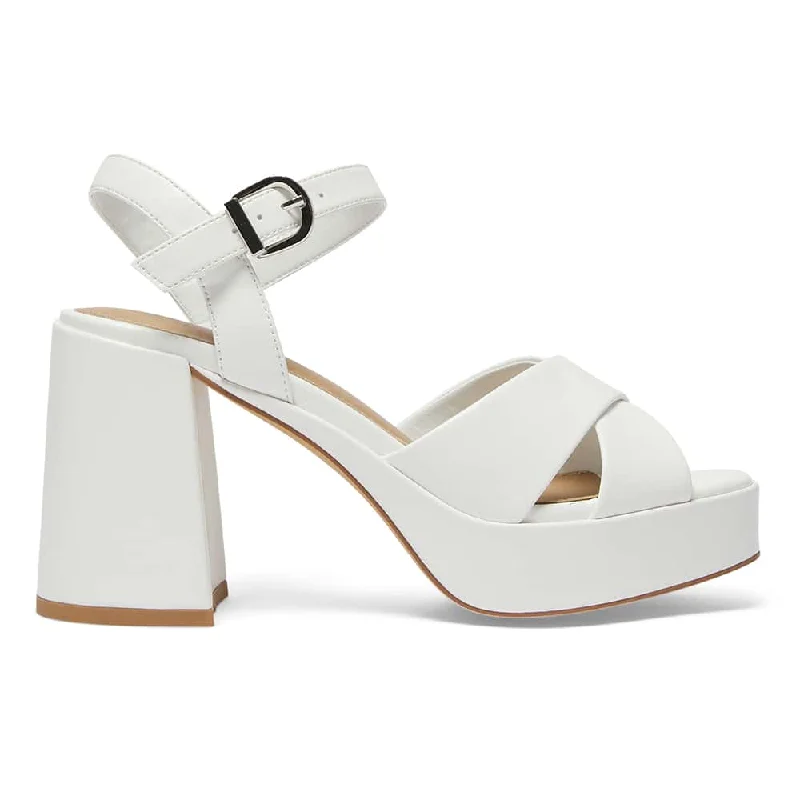 Sienna Heel in White Smooth