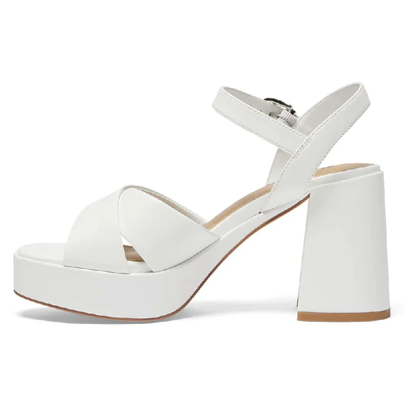 Sienna Heel in White Smooth